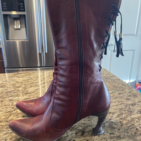 John Fluevog coffee Kona boots burgundy size 10 - Picture 5 of 8